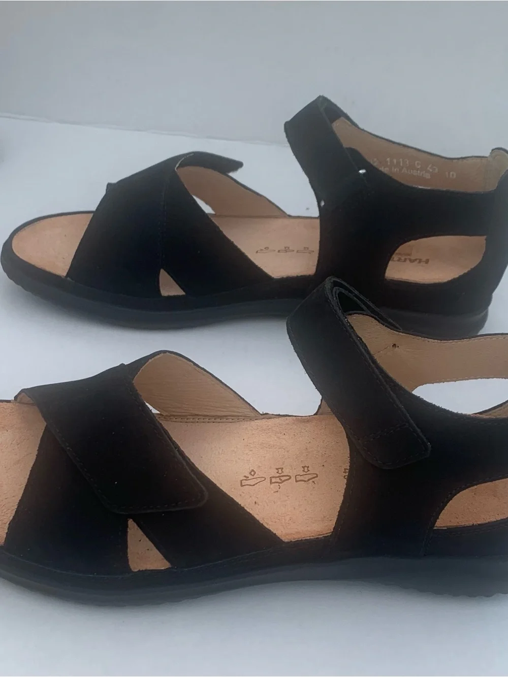 Women's Black Velcro Comfort Sandals